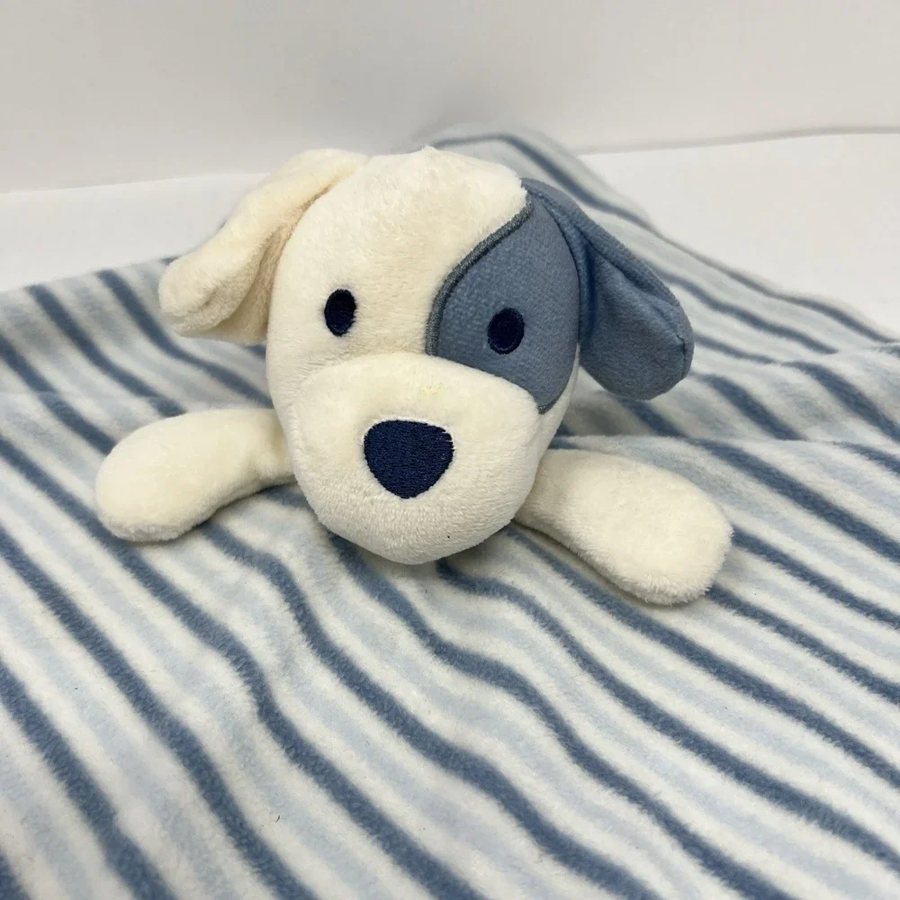 Chickpea Pajama Plush Dog Lovey Security Blanket Blue Striped 14x14 Baby comfort